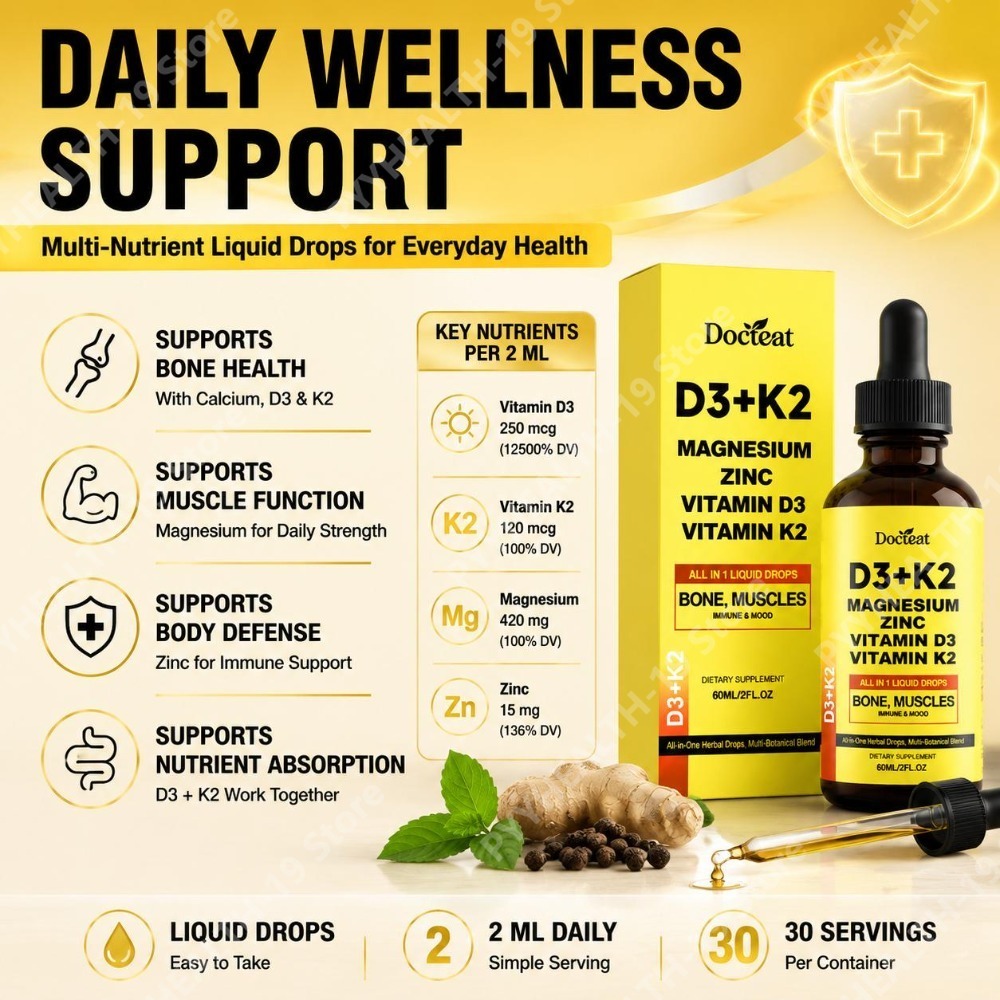 Docteat D3+K2 жидкие капли с м – обзор и цена Vitamin D3 K2 Drop