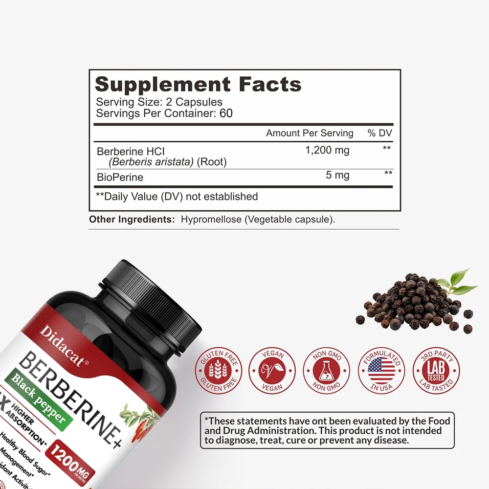 Добавка берберина HCl-для мета – обзор и цена Berberine Hcl Capsule